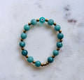 The Crete | Blue Chalcedony Evil Eye Bracelet | Handmade Greek-Inspired Gemstone Bracelet | Protection Jewelry | Gift for Her