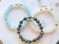 The Soul Collection | Aquamarine, Moonstone & Labradorite Gemstone Bracelets | Greek Inspired Jewelry | Handmade Beaded Bracelet