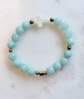 Santorini White Cross Jade Bracelet | Faith Inspired Stretch Bracelet | Christian Jewelry