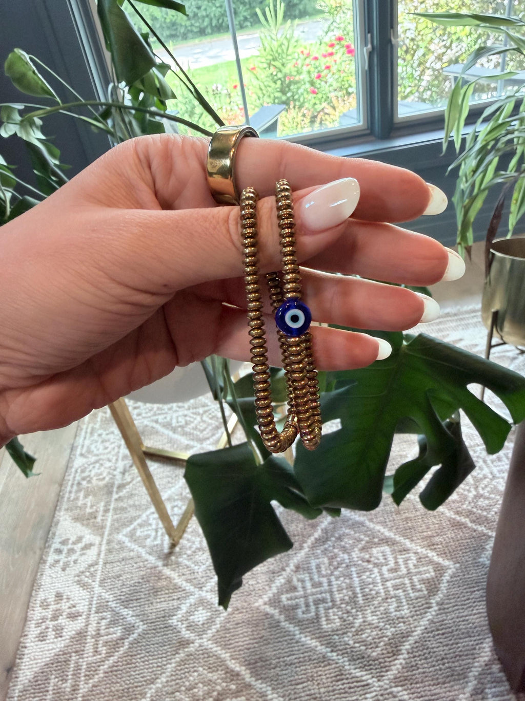 The Collected Mykonos Stack | Gold Stacker & Evil Eye Bracelet Set