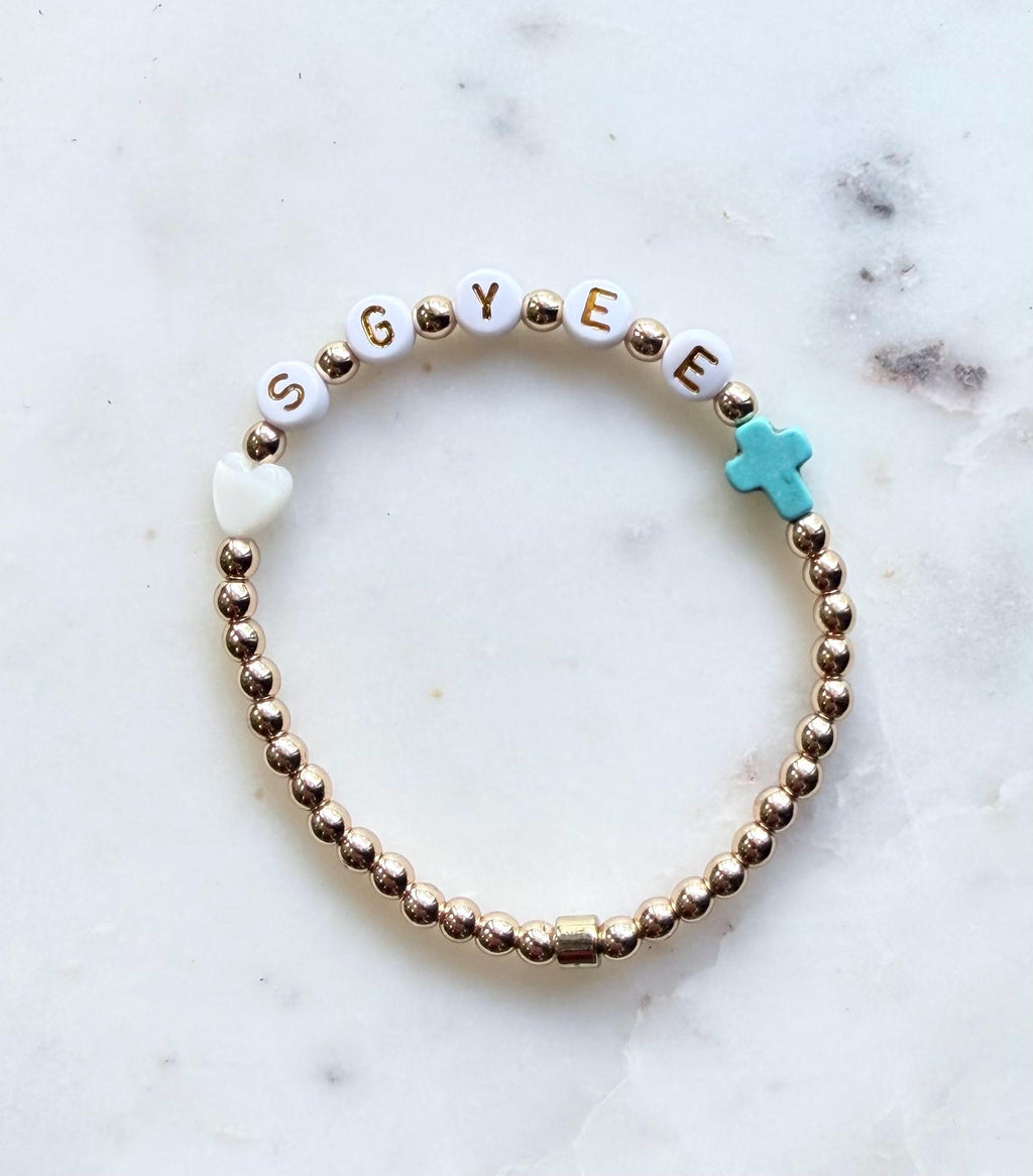 The Agape Initial Bracelet | Personalized Cross & Heart Bracelet