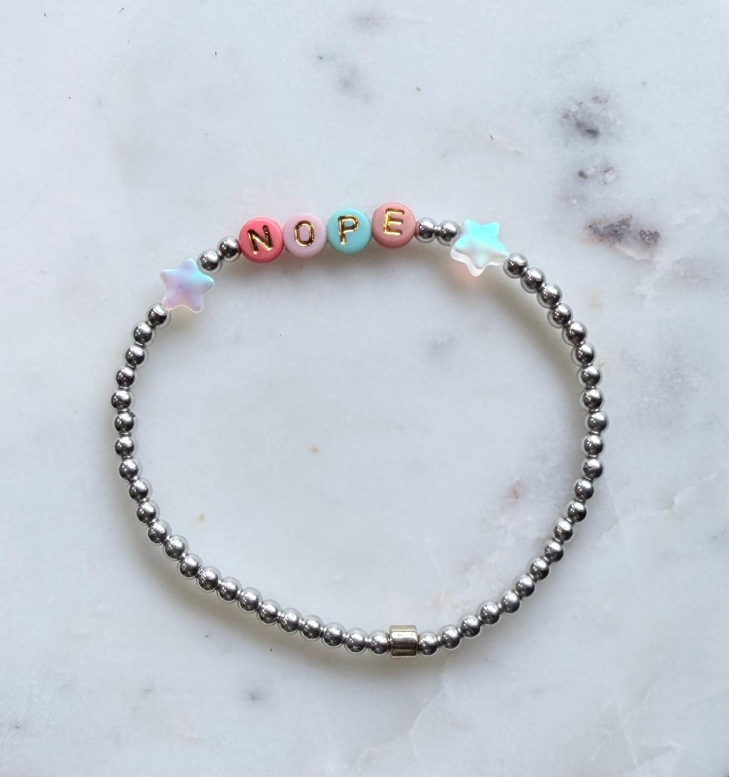 Personalized Word Bracelet | Gold Hematite Beads, Star Accents, Custom Name, Meaningful Reminder