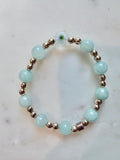 Santorini Green Jade Evil Eye Bracelet | Handmade Stretch Bracelet