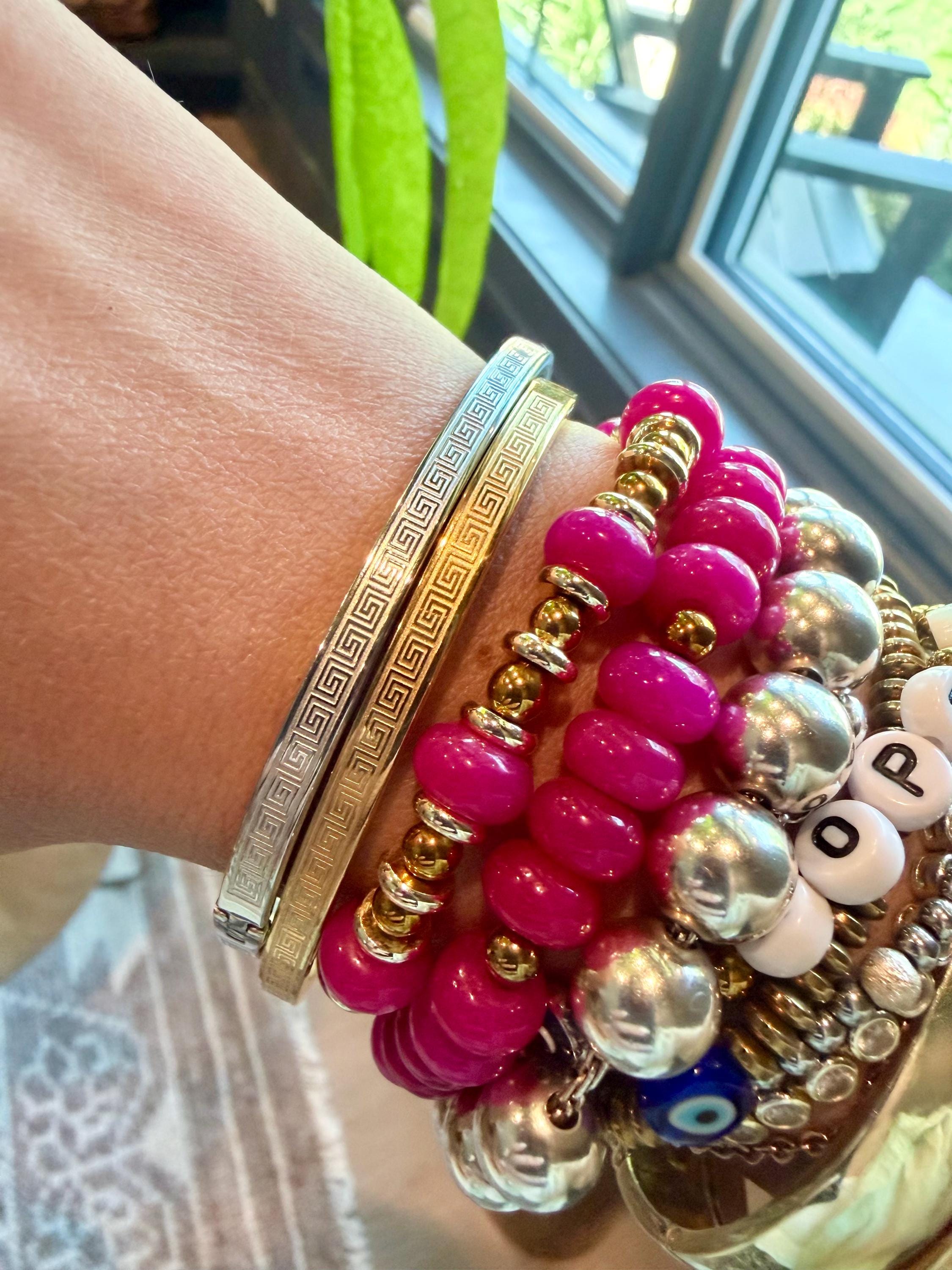 The Hellenic Bangle | Stainless Steel Greek Key Bangle