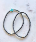 Mykonos Stacker Set | Silver Hematite Bracelet Set with Turquoise Cross