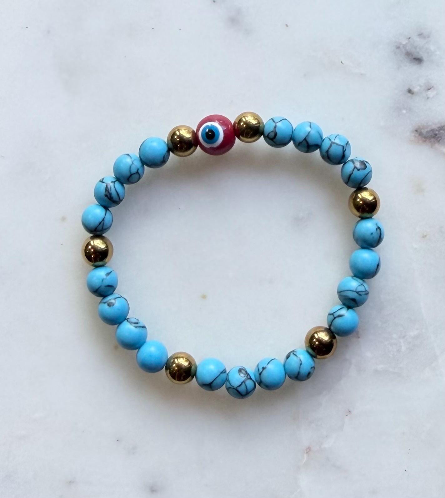 The Naxos Bracelet | Turquoise Stone Evil Eye Bracelet
